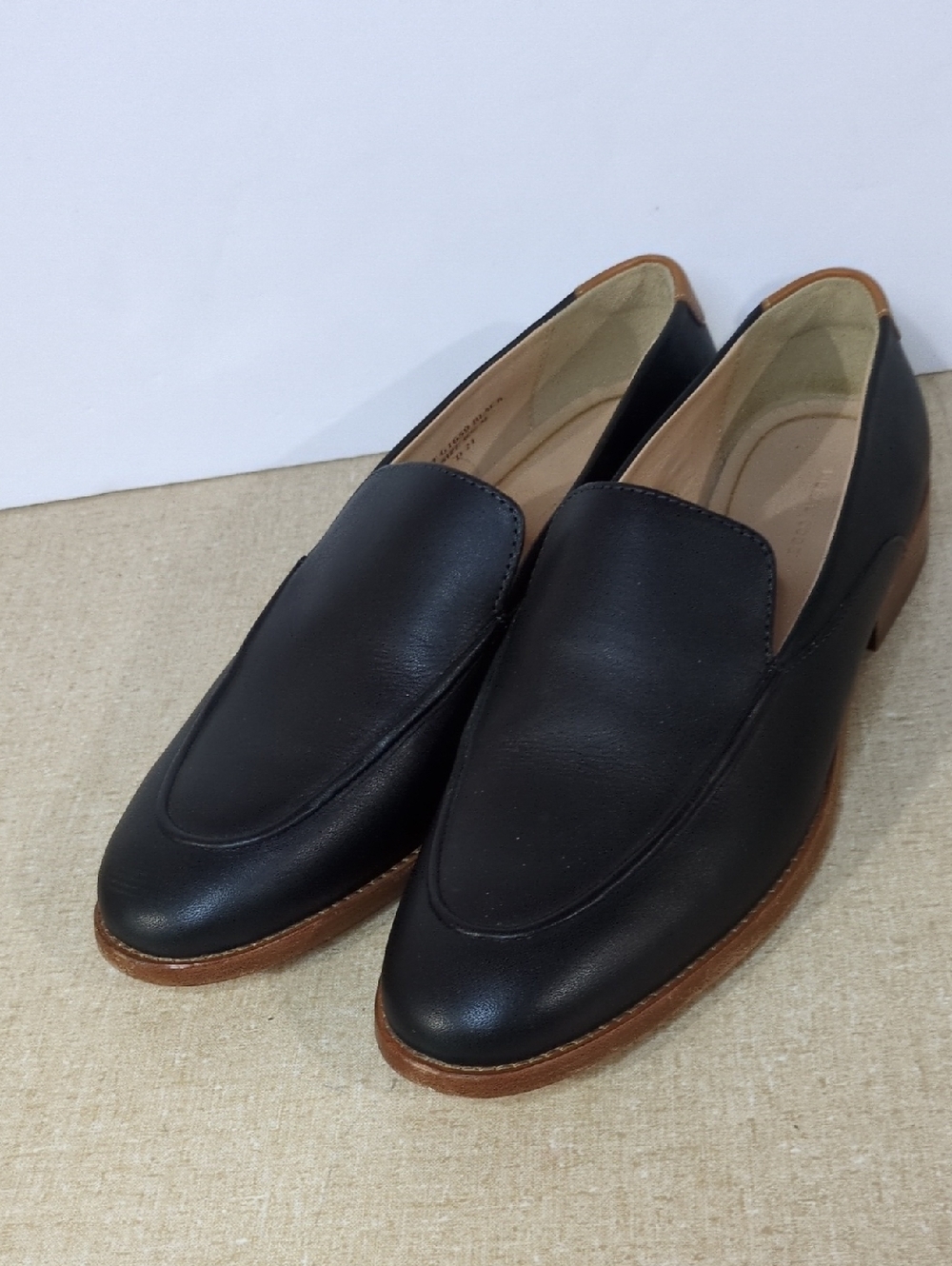 Raven Moral Code Leather Black Loafers Cognac W9.5 Professional Classic Office